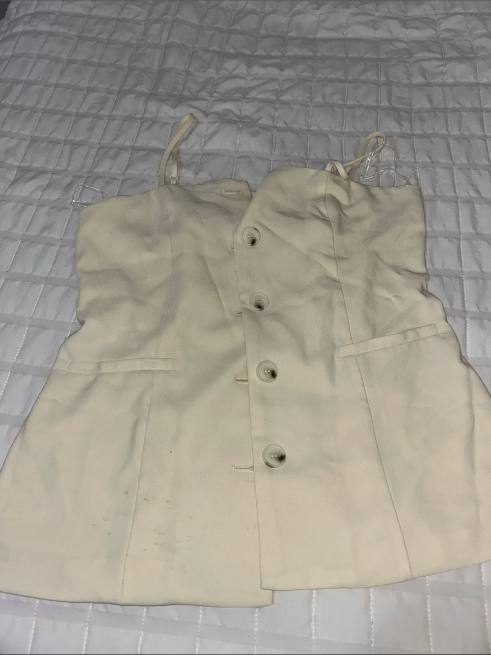 Chocolate Cream Button-Front Spaghetti Strap Camisole - Picture 1 of 4